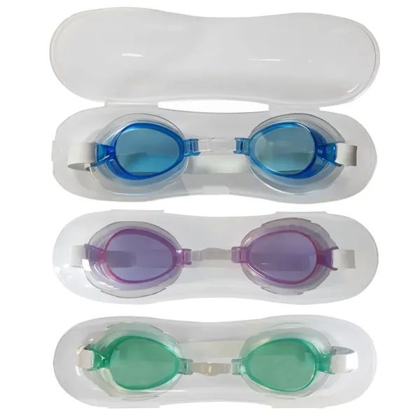 Pro style, swim goggles in attractive colors with carrying case -... from ASI 45100 Chulani Promotional Products, Inc / Competitive Edge Innovations/Chulani