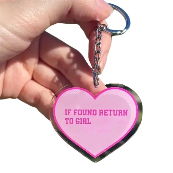 Heart shaped acrylic keychain plus full color UV printing on 1... from ASI 37218 Athena Promo (tm)