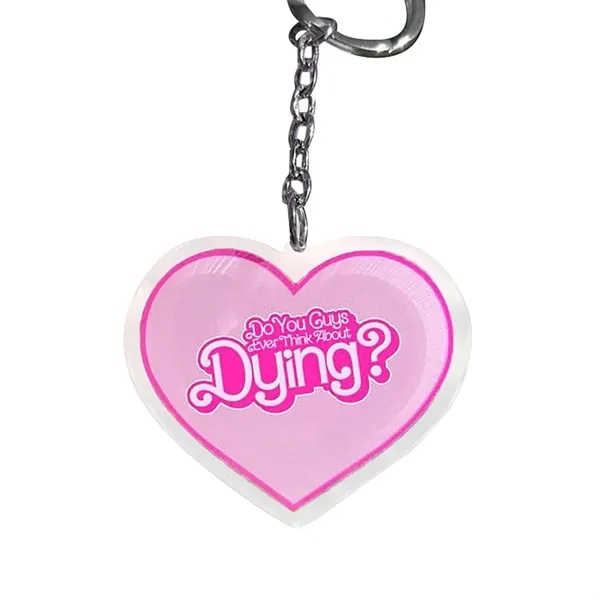 Heart shaped acrylic keychain plus full color UV printing on 1... from ASI 37218 Athena Promo (tm)