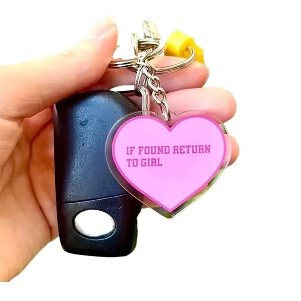 Heart shaped acrylic keychain plus full color UV printing on 1... from ASI 37218 Athena Promo (tm)