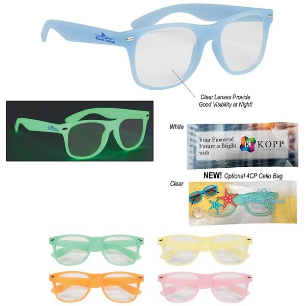 Glow-In-The-Dark Frame Glasses with Clear Lenses. All glass frames glow green.... from ASI 61125 Hit Promotional Products / Hit (R)