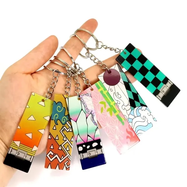Rectangle acrylic keychain plus full color UV printing on 1 location... from ASI 37218 Athena Promo (tm)