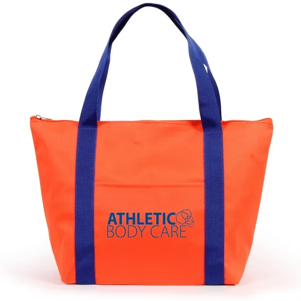 Poly canvas club tote bag with zipper closure and poly web... from ASI 66230 Landes Inc
