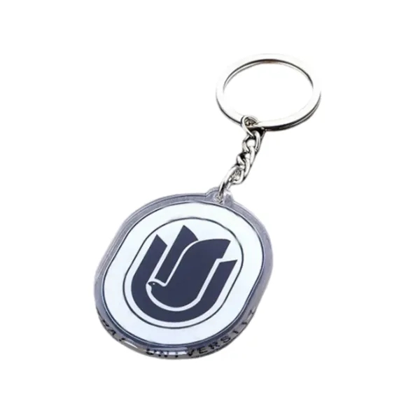Oval transparent acrylic keychain plus full color UV printing on 1... from ASI 37218 Athena Promo (tm)
