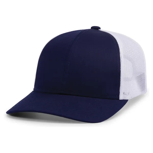 Low-Pro Trucker Cap with polyester/cotton blend and adjustable snapback.... from ASI 37461 Augusta Sportswear / Pacific Headwear