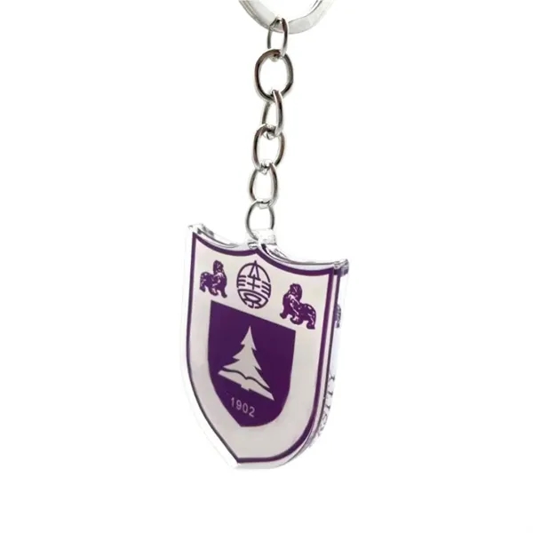 Shield transparent acrylic keychain plus full color UV printing on 1... from ASI 37218 Athena Promo (tm)