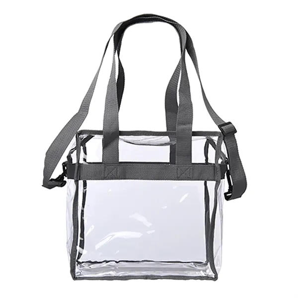 Transparent tote bag with zipper plus 1 color silkscreen imprint on... from ASI 37218 Athena Promo (tm)