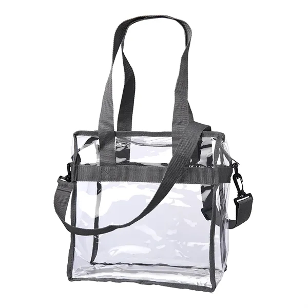 Transparent tote bag with zipper plus 1 color silkscreen imprint on... from ASI 37218 Athena Promo (tm)