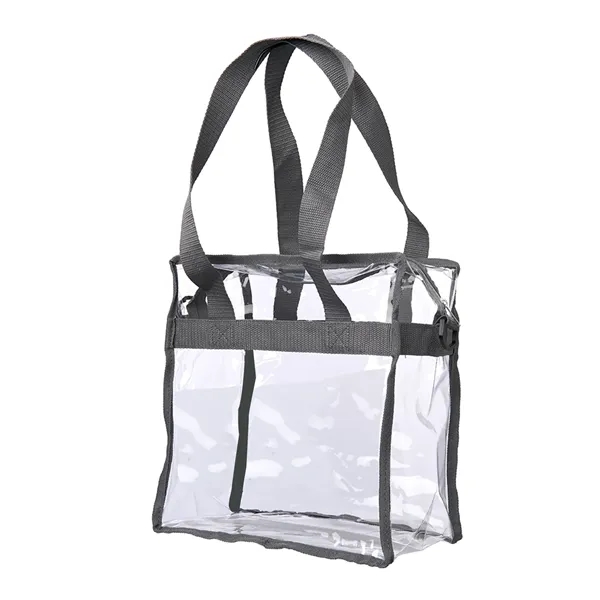 Transparent tote bag with zipper plus 1 color silkscreen imprint on... from ASI 37218 Athena Promo (tm)
