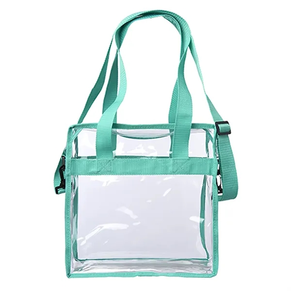 Transparent tote bag with zipper plus 1 color silkscreen imprint on... from ASI 37218 Athena Promo (tm)