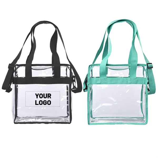 Transparent tote bag with zipper plus 1 color silkscreen imprint on... from ASI 37218 Athena Promo (tm)