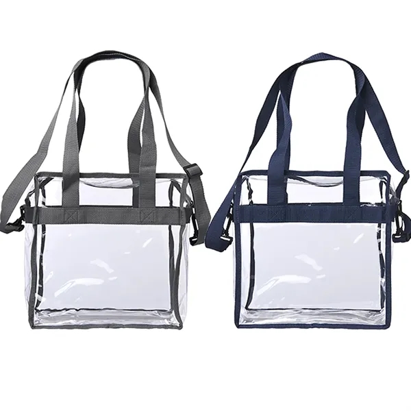 Transparent tote bag with zipper plus 1 color silkscreen imprint on... from ASI 37218 Athena Promo (tm)