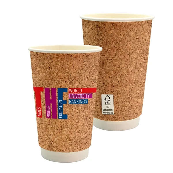16 oz. Full Color Cork Pattern Paper Cup... from ASI 30208 A P Specialties / AP Specialties