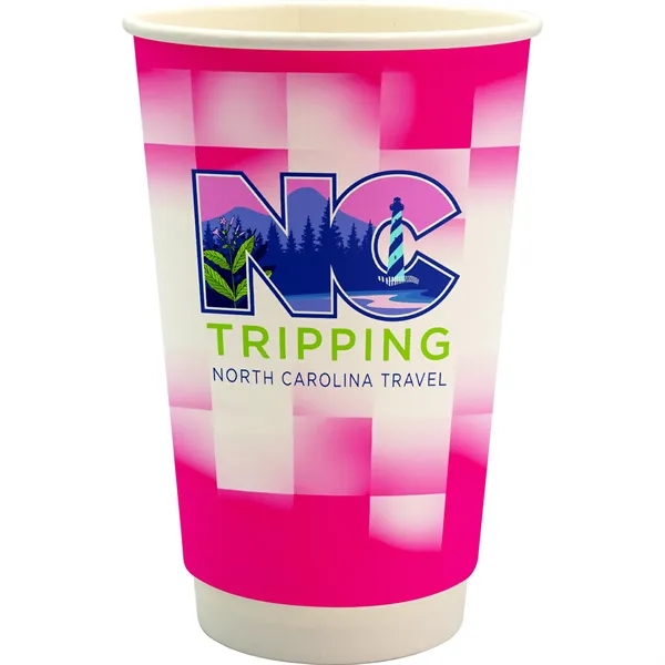 16 oz. Full Color Shaded Checkers Paper Cup... from ASI 30208 A P Specialties / AP Specialties