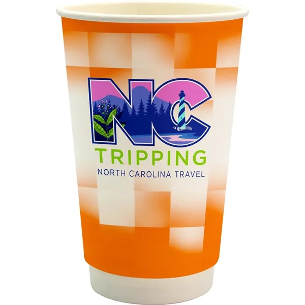 16 oz. Full Color Shaded Checkers Paper Cup... from ASI 30208 A P Specialties / AP Specialties