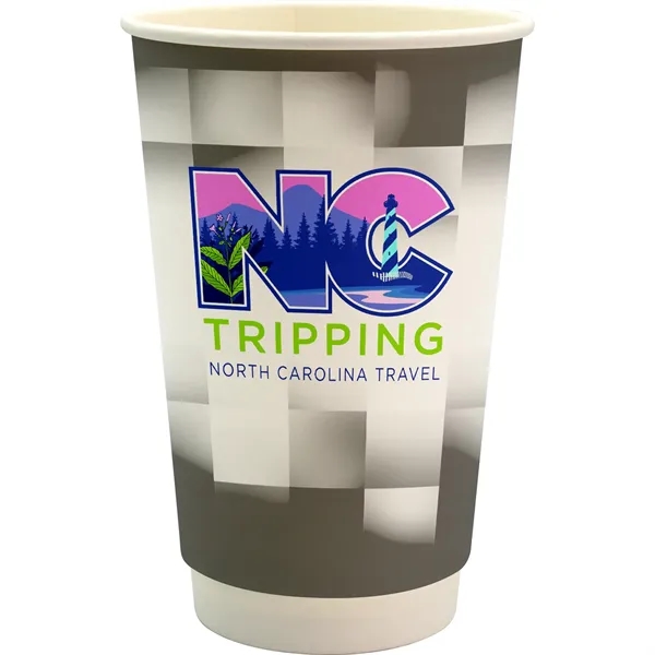 16 oz. Full Color Shaded Checkers Paper Cup... from ASI 30208 A P Specialties / AP Specialties
