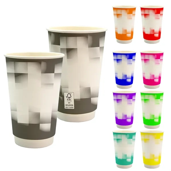 16 oz. Full Color Shaded Checkers Paper Cup... from ASI 30208 A P Specialties / AP Specialties