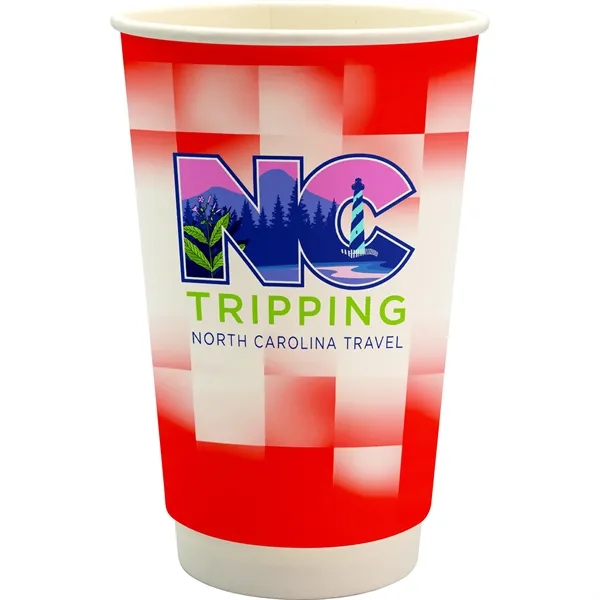 16 oz. Full Color Shaded Checkers Paper Cup... from ASI 30208 A P Specialties / AP Specialties