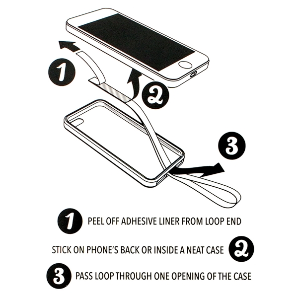 Satin petite phone loop wrist strap with full color imprint.... from ASI 52263 EMT / EMT EMT EASY