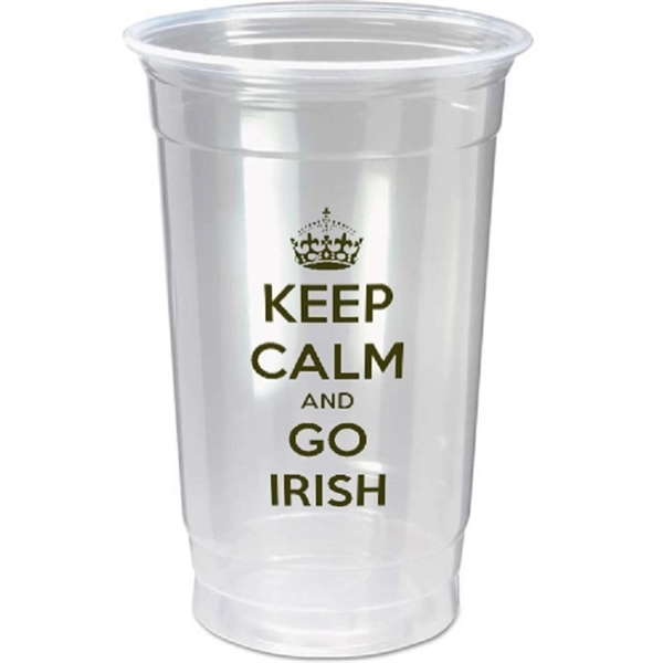 Disposable 24 oz. soft-sided clear plastic cup, ideal for events and... from ASI 67075 Leprechaun Promotions, LLC / Leprechaun Promotions