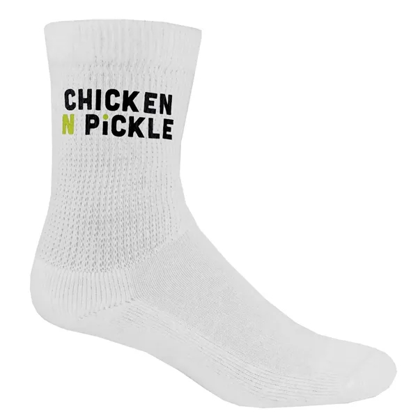 Relaxed top athletic crew socks in black or white, available in... from ASI 90160 Suntex Industries