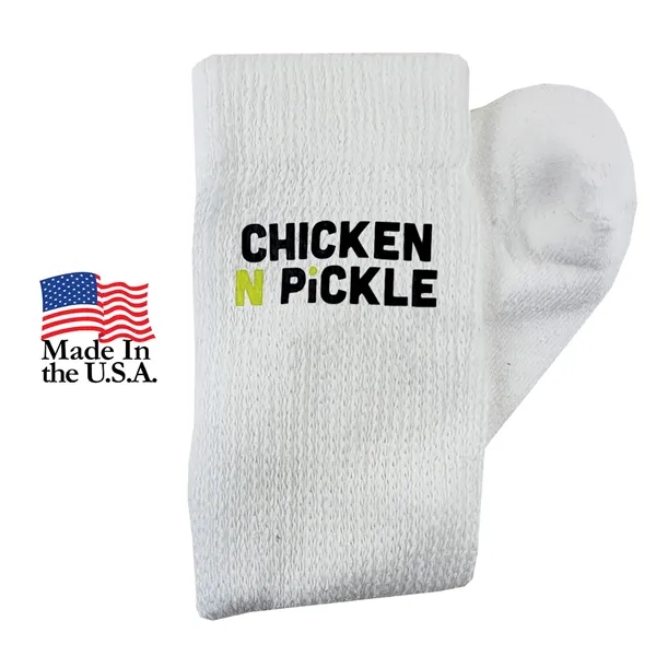 Relaxed top athletic crew socks in black or white, available in... from ASI 90160 Suntex Industries