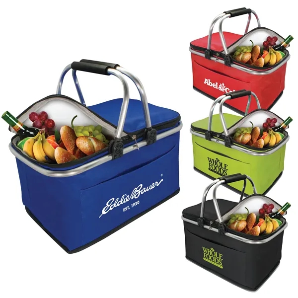Picnic basket features aluminum handles, made with 600D polyester, thick insulation,... from ASI 30112 ACE Products / Ace Line
