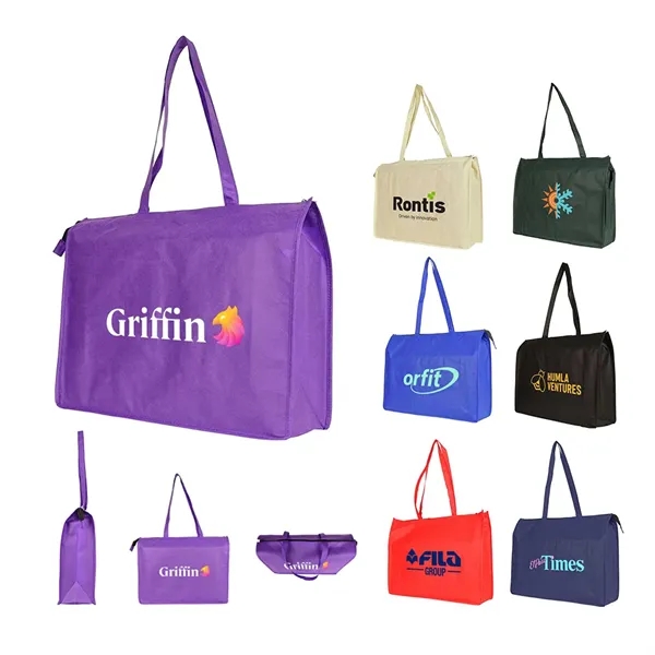 Extra large non woven shopping tote bag with zipper.... from ASI 31517 Admart Products / Admart Line