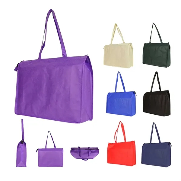 Extra large non woven shopping tote bag with zipper.... from ASI 31517 Admart Products / Admart Line