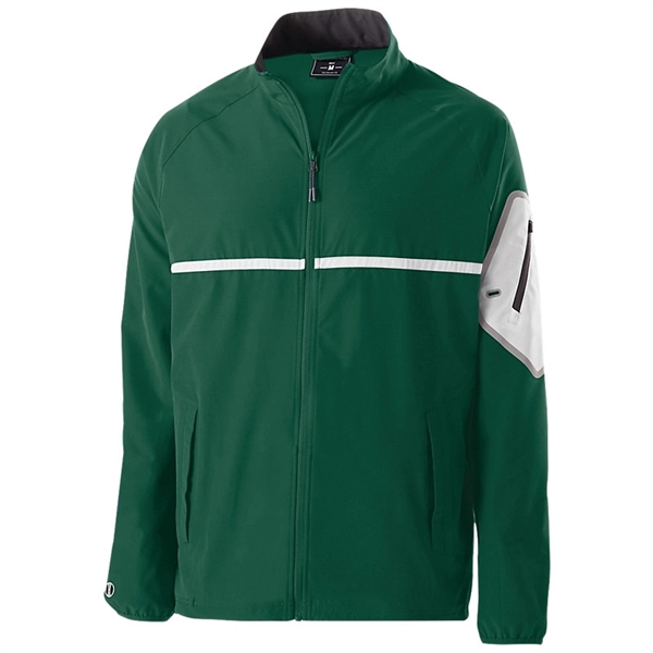 Adult jacket made of polyester/spandex with four-way stretch with a reflective... from ASI 37461 Augusta Sportswear / Holloway® Holloway Sportswear