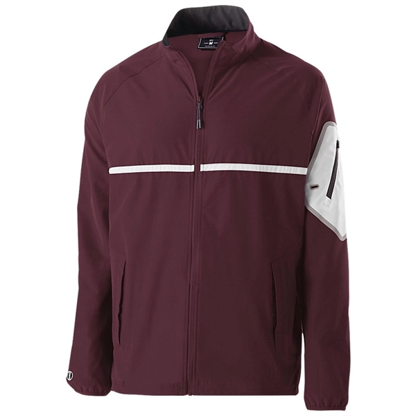 Adult jacket made of polyester/spandex with four-way stretch with a reflective... from ASI 37461 Augusta Sportswear / Holloway® Holloway Sportswear