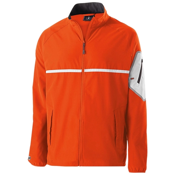 Adult jacket made of polyester/spandex with four-way stretch with a reflective... from ASI 37461 Augusta Sportswear / Holloway® Holloway Sportswear