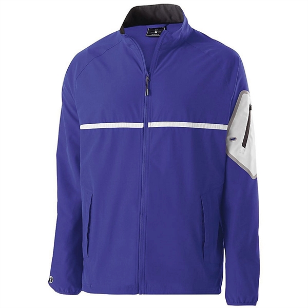 Adult jacket made of polyester/spandex with four-way stretch with a reflective... from ASI 37461 Augusta Sportswear / Holloway® Holloway Sportswear