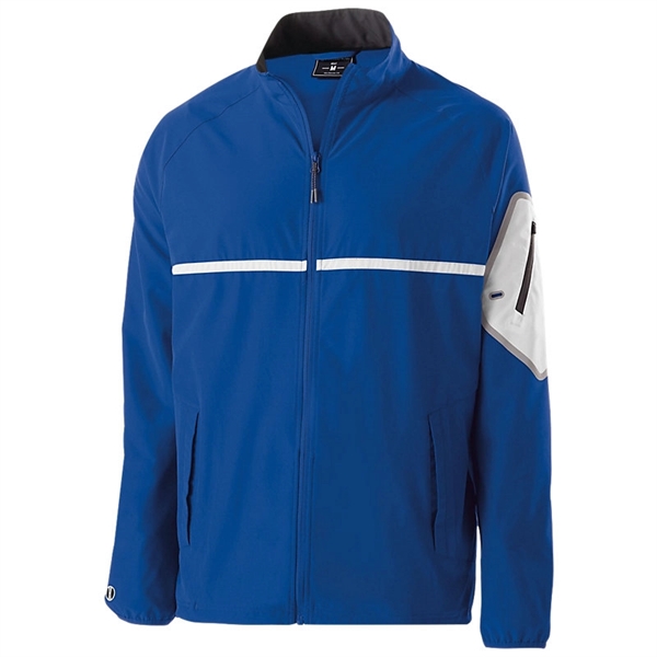 Adult jacket made of polyester/spandex with four-way stretch with a reflective... from ASI 37461 Augusta Sportswear / Holloway® Holloway Sportswear