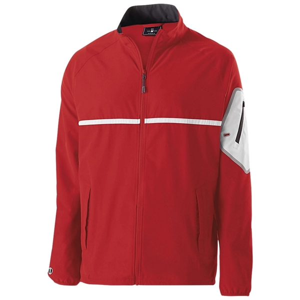 Adult jacket made of polyester/spandex with four-way stretch with a reflective... from ASI 37461 Augusta Sportswear / Holloway® Holloway Sportswear