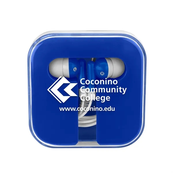 Plastic earbuds in acrylic case... from ASI 52710 Lincoln Line