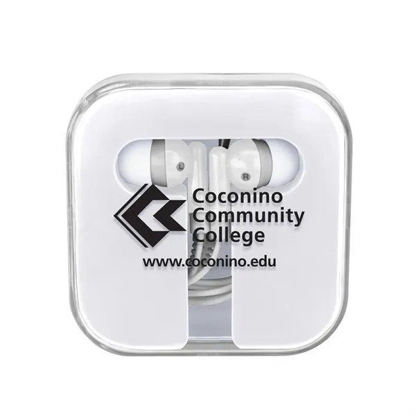 Plastic earbuds in acrylic case... from ASI 52710 Lincoln Line