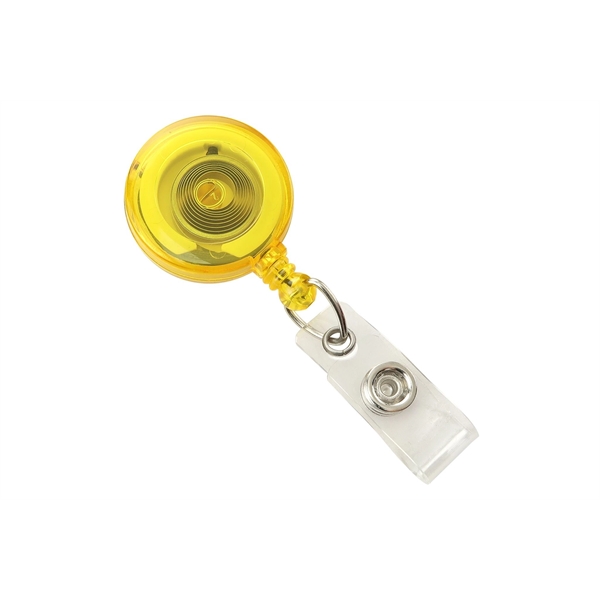 1.25" x 3.12" translucent ABS plastic badge reel with snap-closed tab... from ASI 62088 IDProductsource