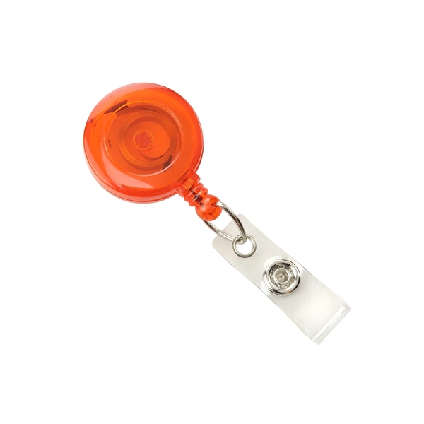 1.25" x 3.12" translucent ABS plastic badge reel with snap-closed tab... from ASI 62088 IDProductsource