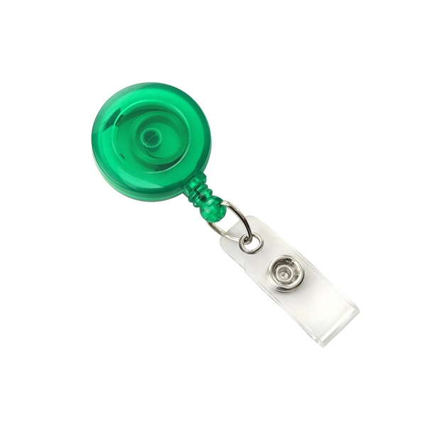 1.25" x 3.12" translucent ABS plastic badge reel with snap-closed tab... from ASI 62088 IDProductsource