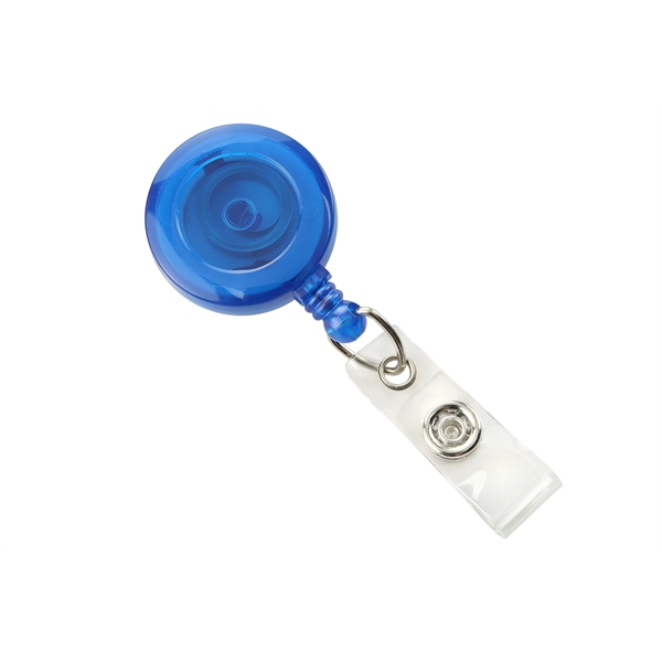 1.25" x 3.12" translucent ABS plastic badge reel with snap-closed tab... from ASI 62088 IDProductsource