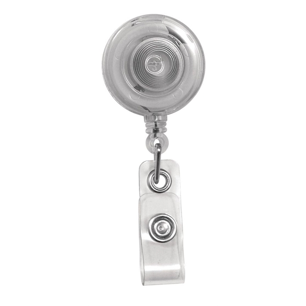 1.25" x 3.12" translucent ABS plastic badge reel with snap-closed tab... from ASI 62088 IDProductsource