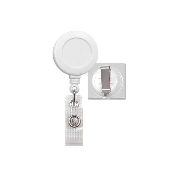 Blank. Round plastic clip on badge reel.... from ASI 62088 IDProductsource
