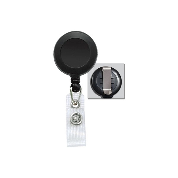 Blank. Round plastic clip on badge reel.... from ASI 62088 IDProductsource