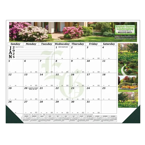 12-month desk calendar with leatherette corners and 22" x 17" measurements.... from ASI 56950 Gill Studios Inc / Gill-Line®