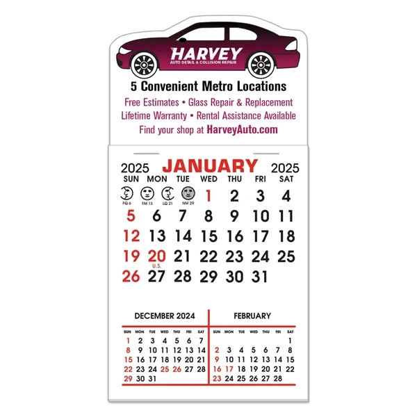 13-month calendar pads on a car-shaped magnet with approx. 0.020" thickness.... from ASI 56950 Gill Studios Inc / Gill-Line®