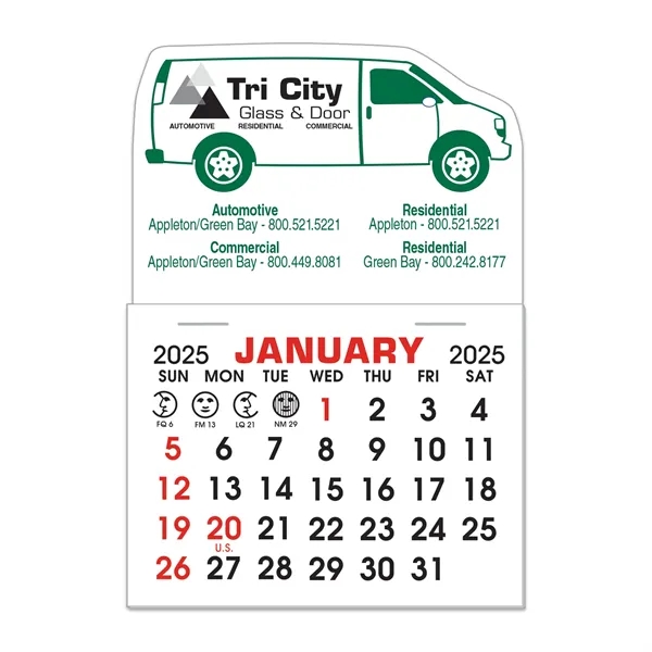 13-month calendar pads on a van-shaped magnet with approx. 0.020" thickness.... from ASI 56950 Gill Studios Inc / Gill-Line®