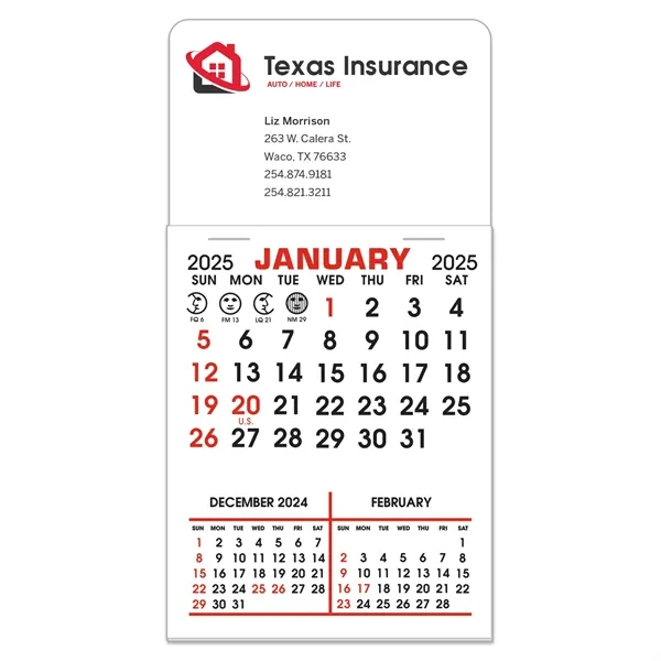 13-month calendar pads on a rectangle magnet with approx. 0.020" thickness... from ASI 56950 Gill Studios Inc / Gill-Line®