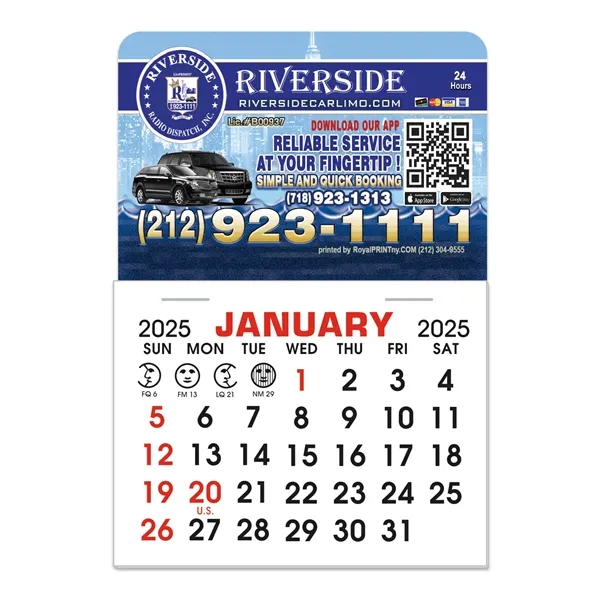 13-month calendar pads on a rectangle magnet with approx. 0.020" thickness... from ASI 56950 Gill Studios Inc / Gill-Line®