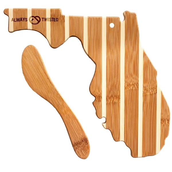Florida Charcuterie Board with Spreader Knife Gift Set... from ASI 91565 Totally Bamboo